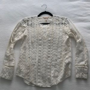 Rebecca Taylor Embroidered Lace Top